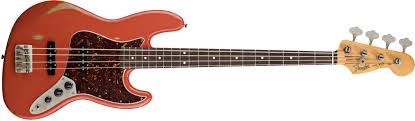 Fender Road Worn 60s Jazz Bass Fiesta Red Electric Bass Guitar