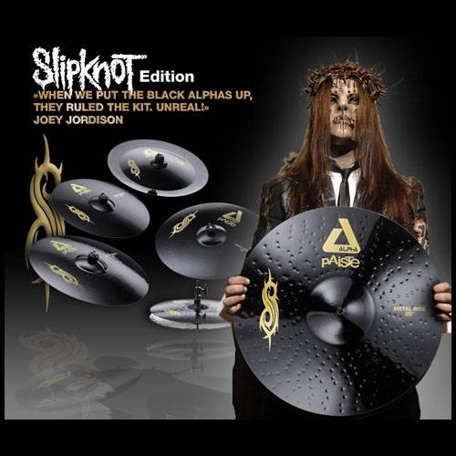 PAISTE Alpha Black 14'' Sound Edge Hi-Hat  18'' Rock Crash  20'' Metal Ride Slipknot Edition
