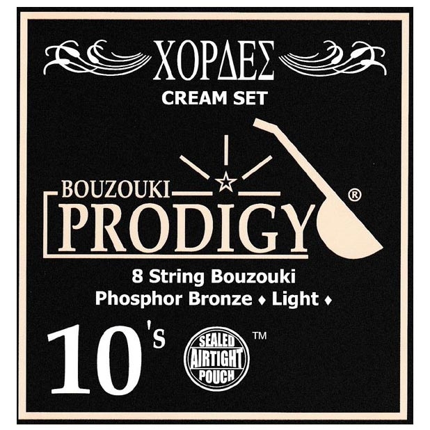 PRODIGY Cream Phosphor Bronze Light 010-028 Bouzouki 8-String Set