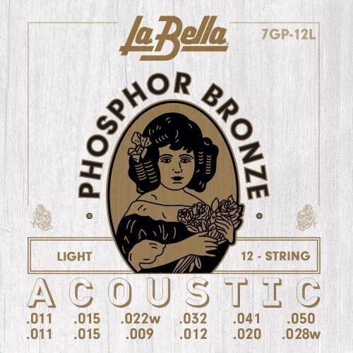 La Bella 7GP-12 Light Acoustic Guitar 12-String Set