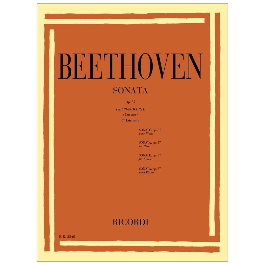 RICORDI Beethoven - 32 Sonate: N.23 in F Min. Op.57 "Appassionata" Book for Piano
