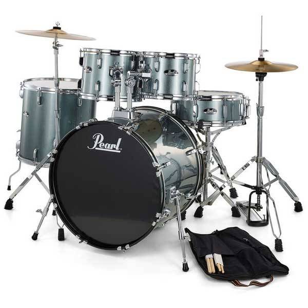 Pearl RS585C Roadshow Charcoal Metallic Drumset & 4 pcs  Stands & 2 pcs  Sabian Cymbals
