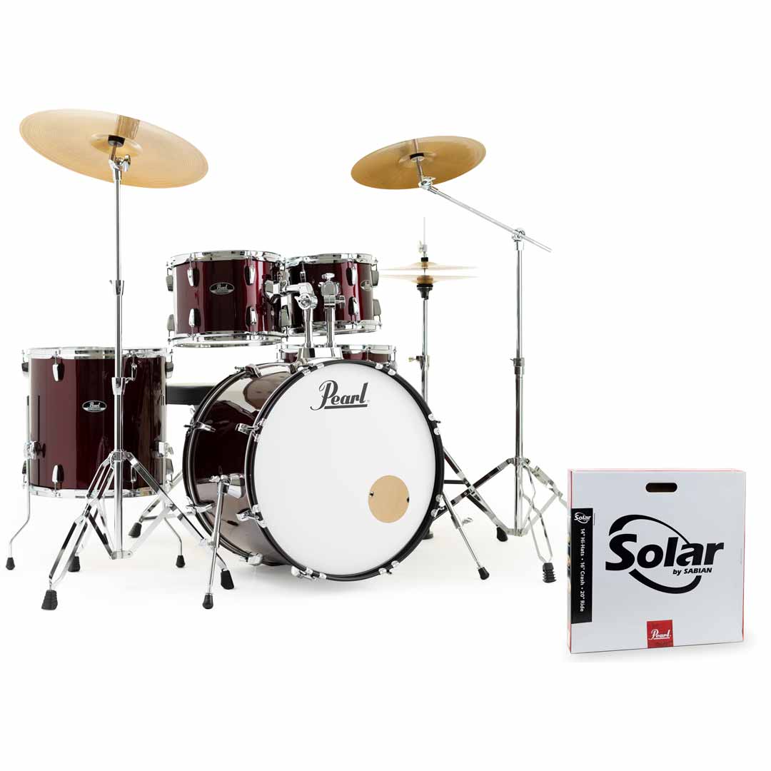 Pearl RS525SBC Roadshow plus Wine Red with 5 Pcs Stands & 3 Sabian Cymbals