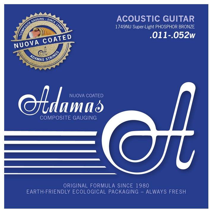 OVATION Adamas 1749NU Coated Phosphor Bronze Super Light 011-052 Acoustic Guitar 6-String Set