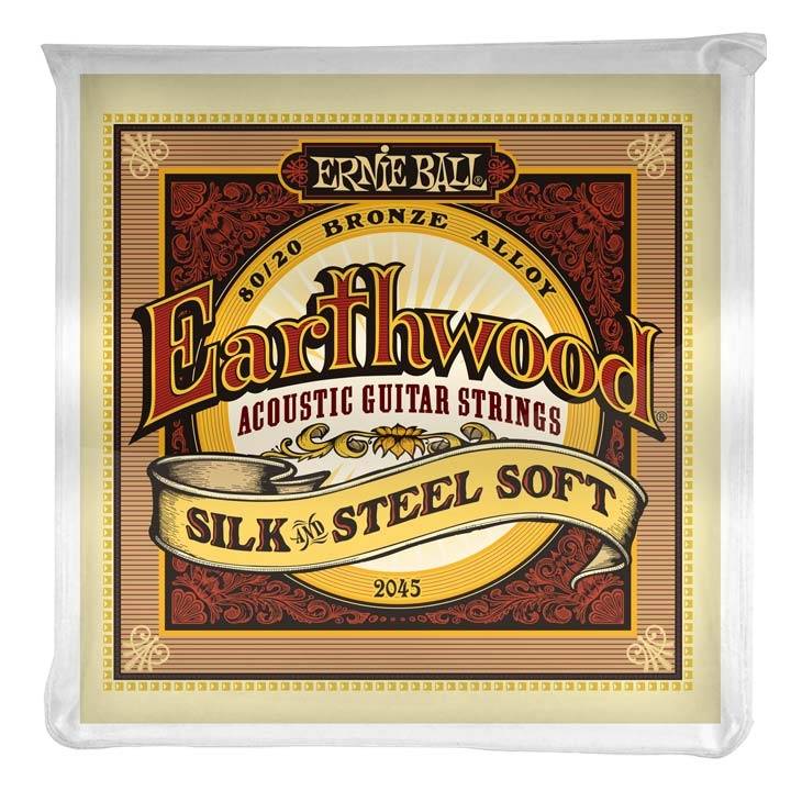 Ernie Ball 2045 Earthwood 80/20 Bronze Silk & Steel Soft 011-052 Σετ 6 χορδές ακουστικής κιθάρας