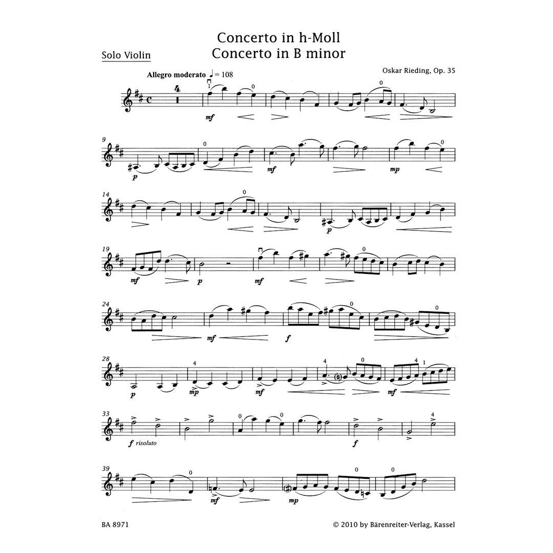Rieding - Concerto in B Mnor Op.35 for Violin & Piano
