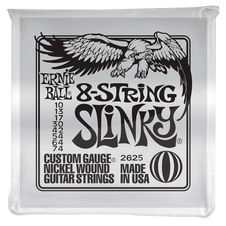 Ernie Ball 2625 Slinky 010 - 074 Electric Guitar 8-String Set
