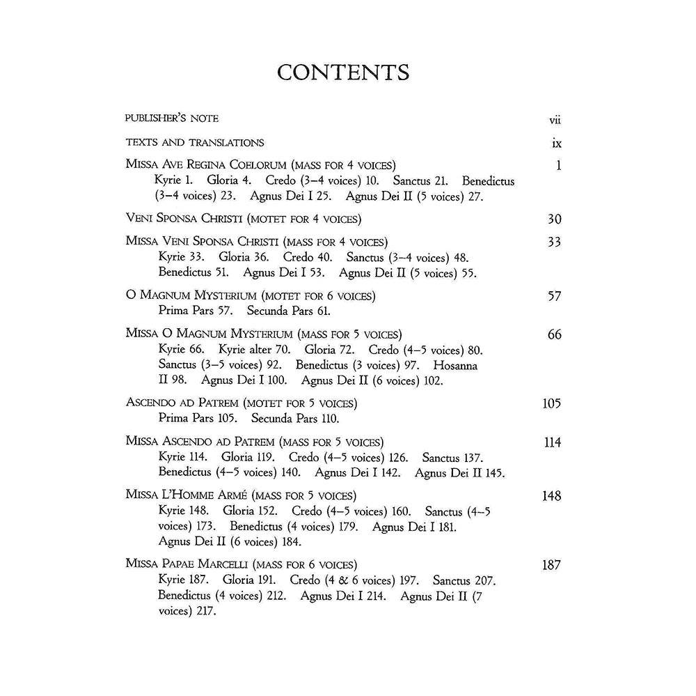 Palestrina – Masses and Motets [Full Score]