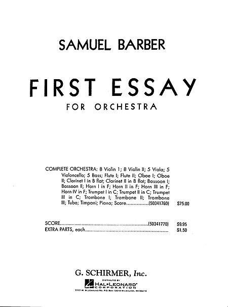 Barber - First Essay for Orchestra [Full Score]