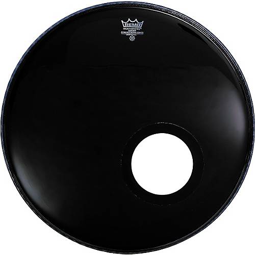 REMO Powerstroke 3 Ebony 22" Black DynamO Installed Drum head