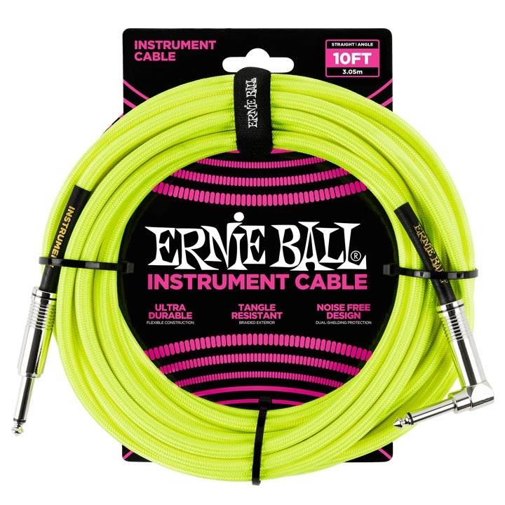 Ernie Ball 6080 Braided Straight/Angled Mono Neon Yellow 3.00m