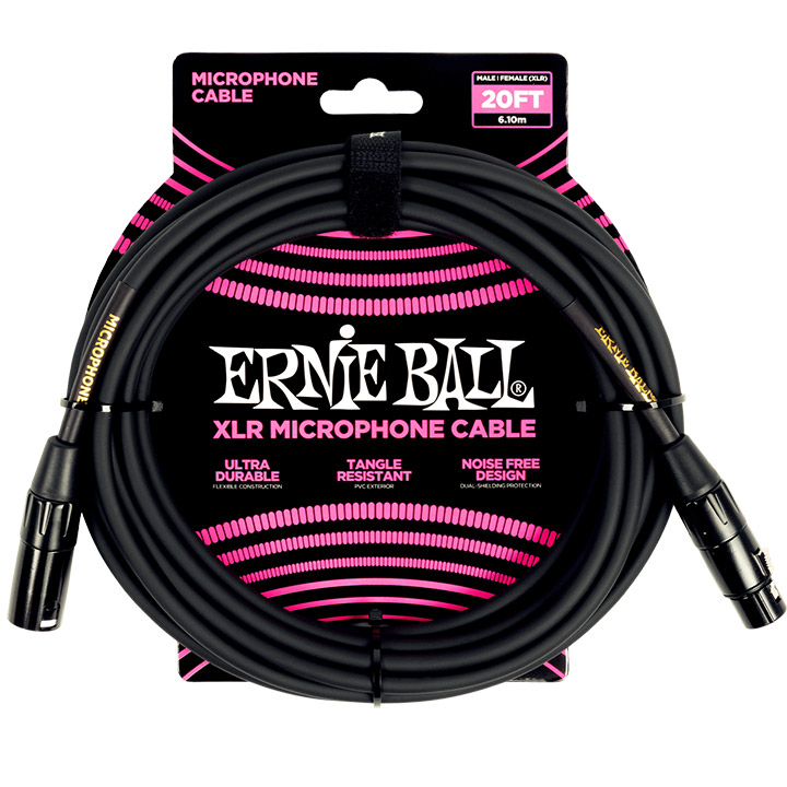 Ernie Ball 6388 XLR Male - XLR Female 6.10m Black