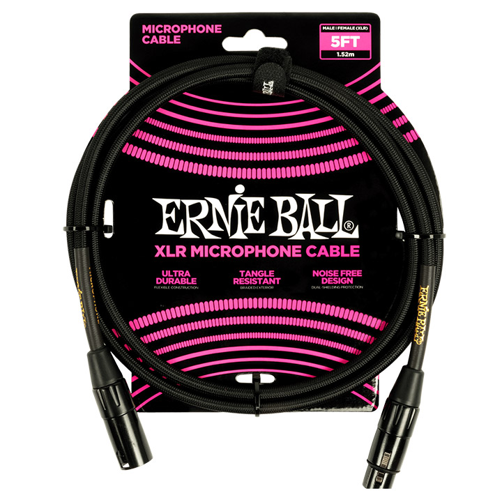 Ernie Ball 6390 Braided XLR Male - XLR Female 1.52m Black