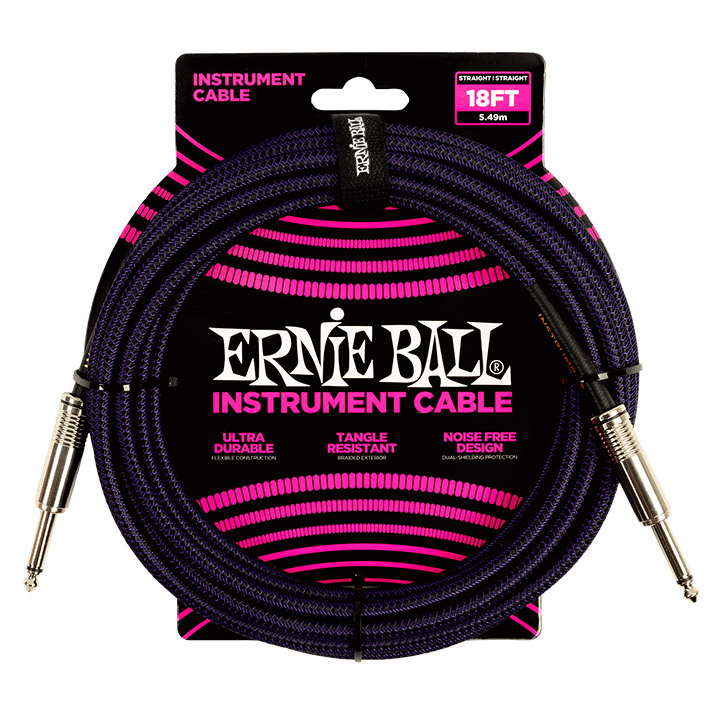 Ernie Ball 6395 Braided Straight/Straight Mono Purple  Black 5.50m