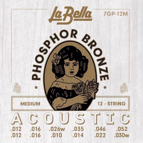 La Bella 7GP-12M Acoustic Guitar 12-String Set
