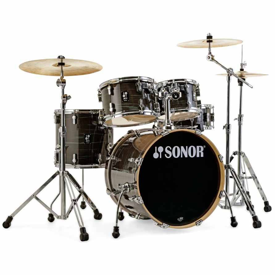 SONOR AQ1 Stage Set WGB 13112 Woodgrain Black Drumset & Stands