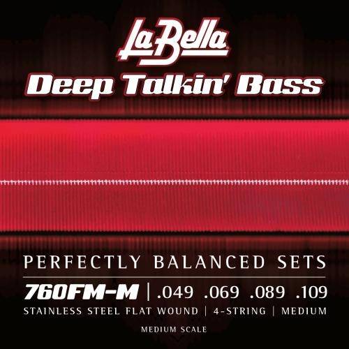 La Bella Deep Talkin Flats 049 - 109 Electric Bass Guitar 4-String Set