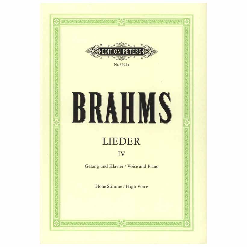 Edition Peters Brahms - Complete Songs, Vol.4 for High Voice & Piano