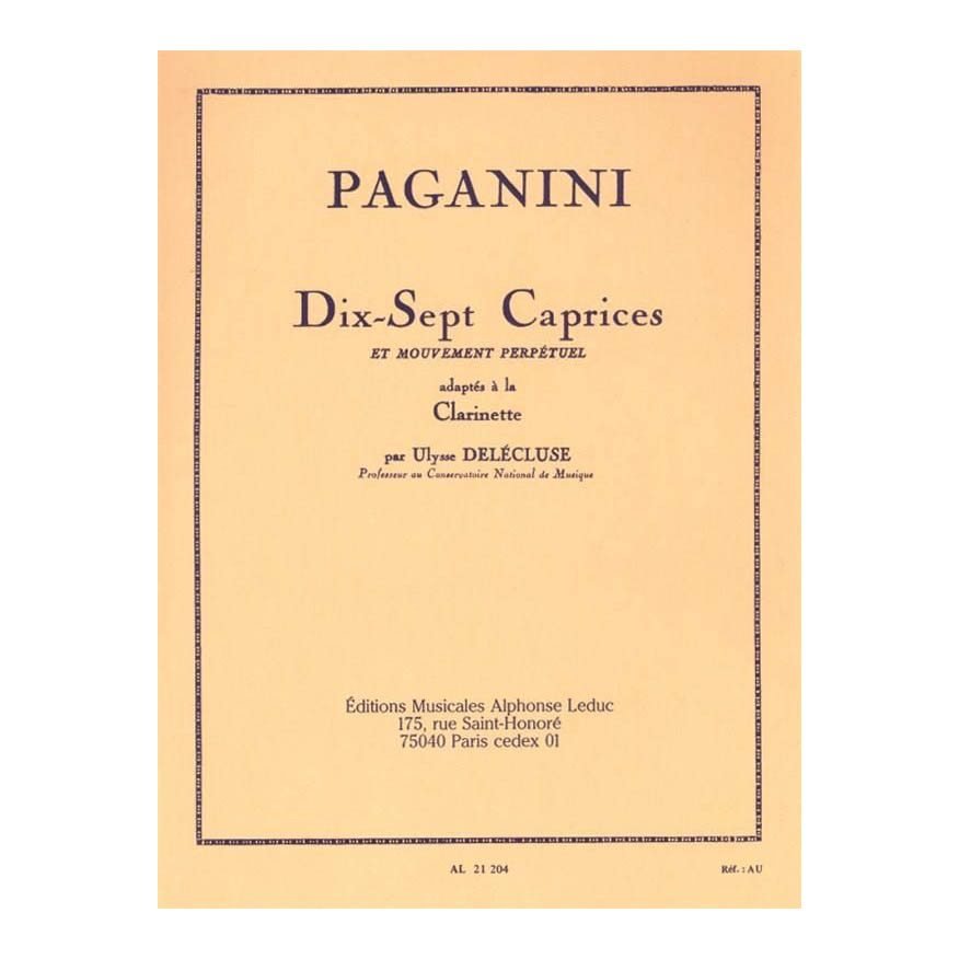 Paganini - 27 Caprices Adaptes A La Clarinette