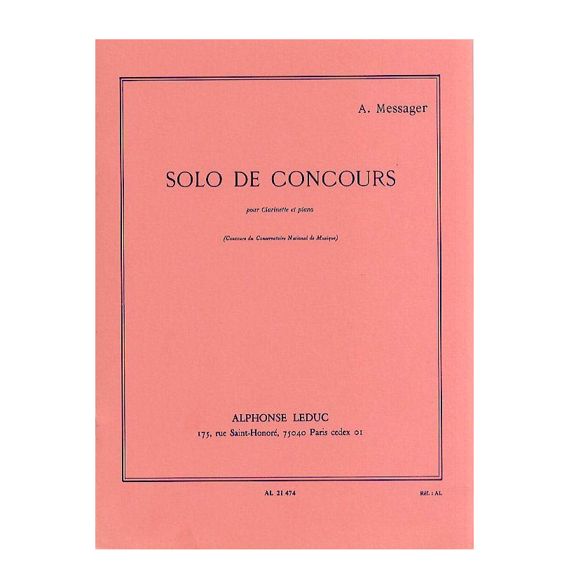 Messager - Solo De Concours Pour Clarinet - Piano