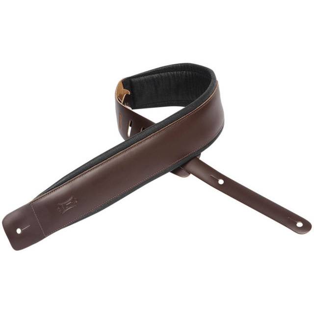 LEVY'S DM1PD Genuine Leather Padded Dark Brown 3" Guitar Strap