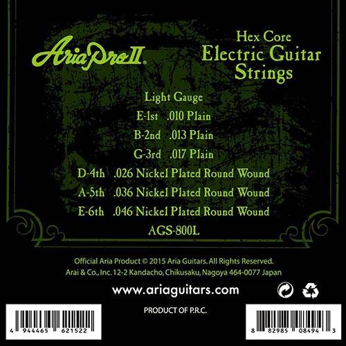 Aria AGS-800L 010-046 Electric Guitar 6-String Set