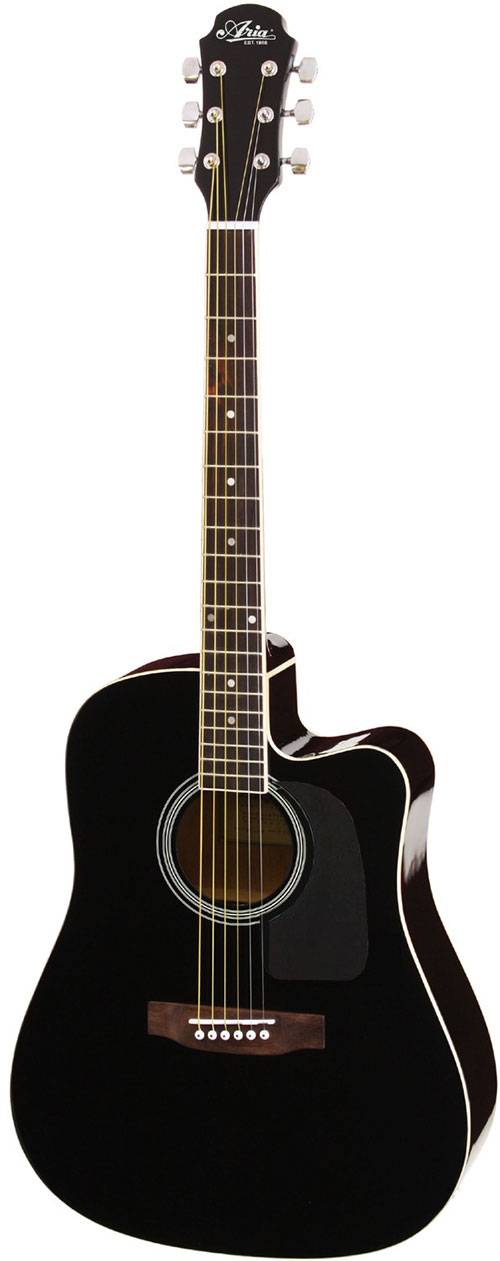 Aria AWN-15CE Cutaway Black Electric - Acoustic Guitar