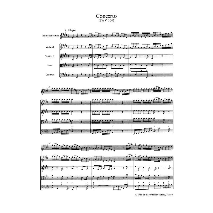 Bach - Concertos in A minor and E major BKV1041 1042 [Pocket Score]
