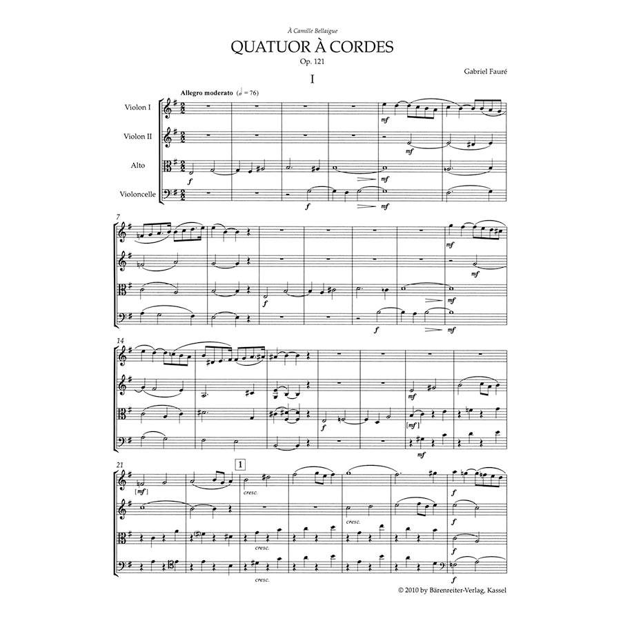 Faure - Quatuor  à Cordes Op.121 [Pocket Score]