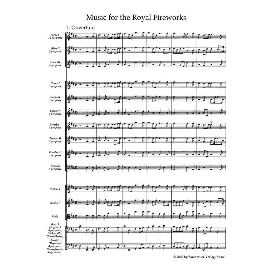Handel - Music for the Royal Fireworks HWV 351 [Pocket Score]