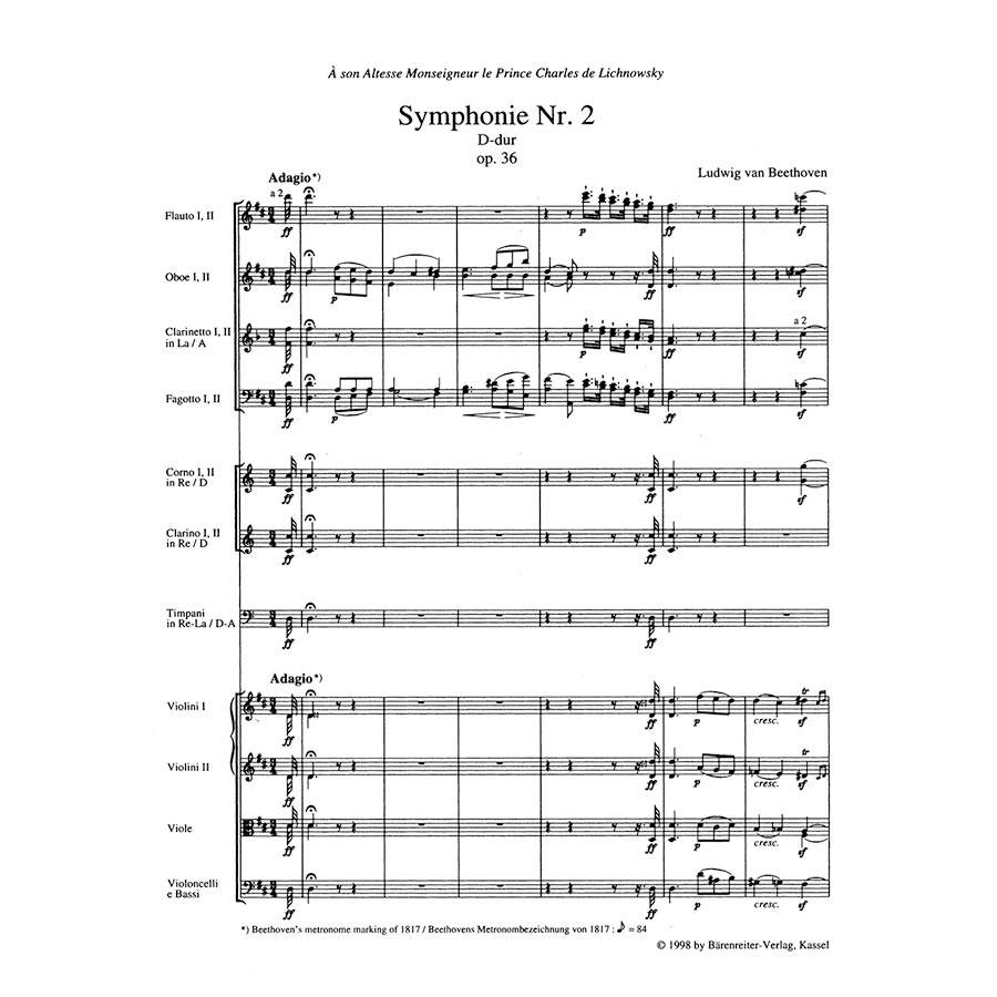 Beethoven - Symphony Nr.2 in D Major Op.36 [Pocket Score]