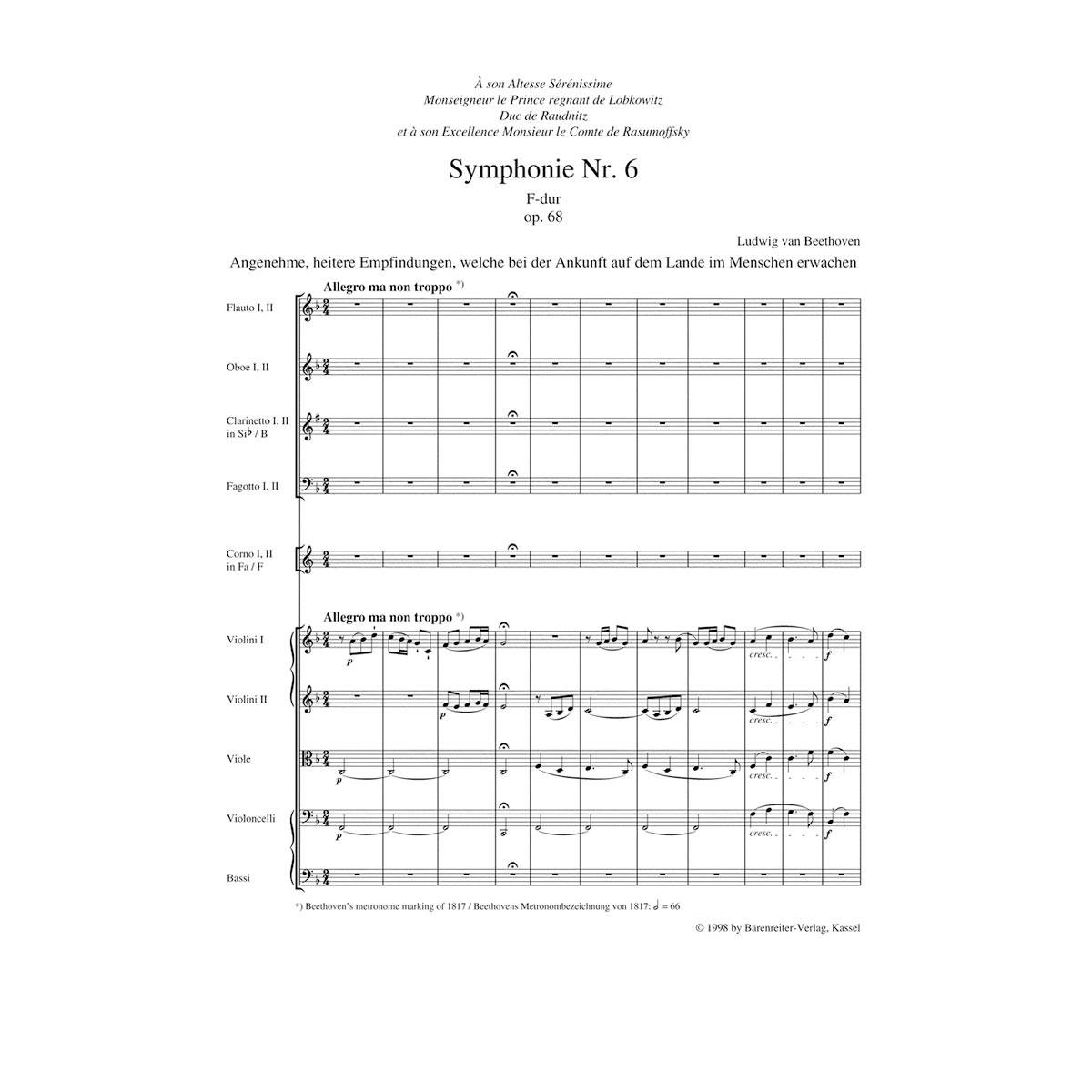 Beethoven - Symphony Nr.6 in F Major Op.68''Pastorale'' [Pocket Score]