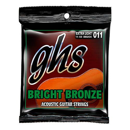 GHS BB20X Bright Bronze 011-050 Acoustic Guitar 6-String Set
