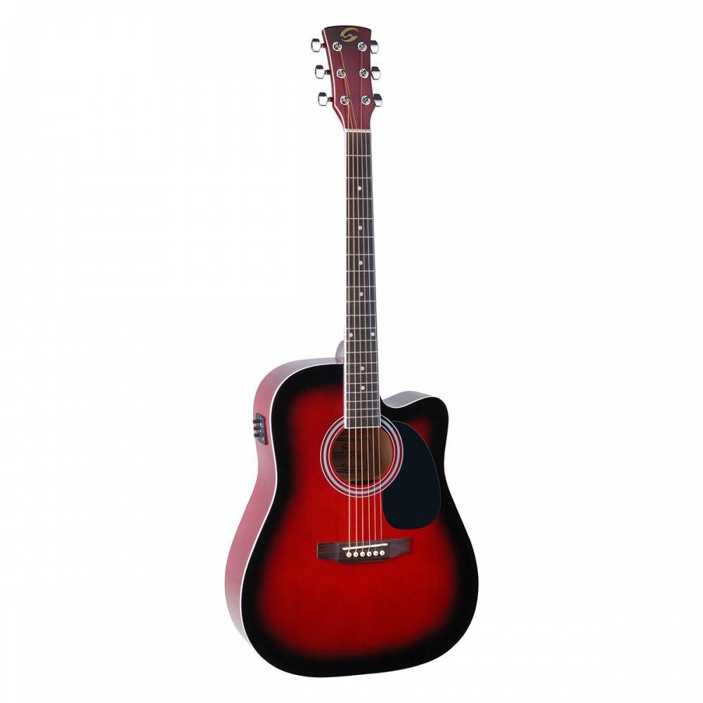 SOUNDSATION Yellowstone DNCE Red Sunburst Electric - Acoustic Guitar