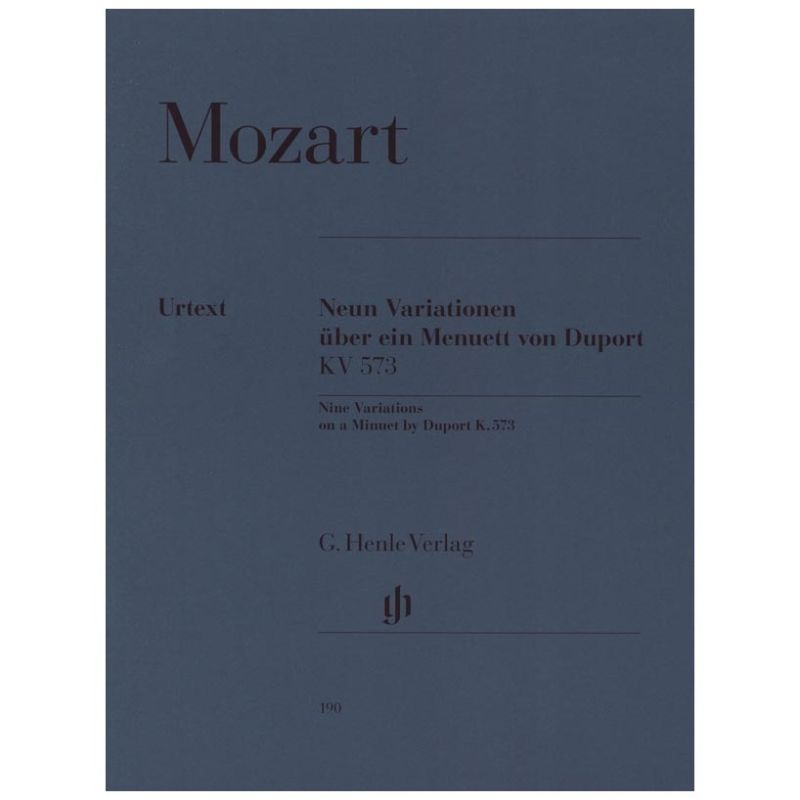 Mozart - 9 Variations On A Minuet By Duport K. 573