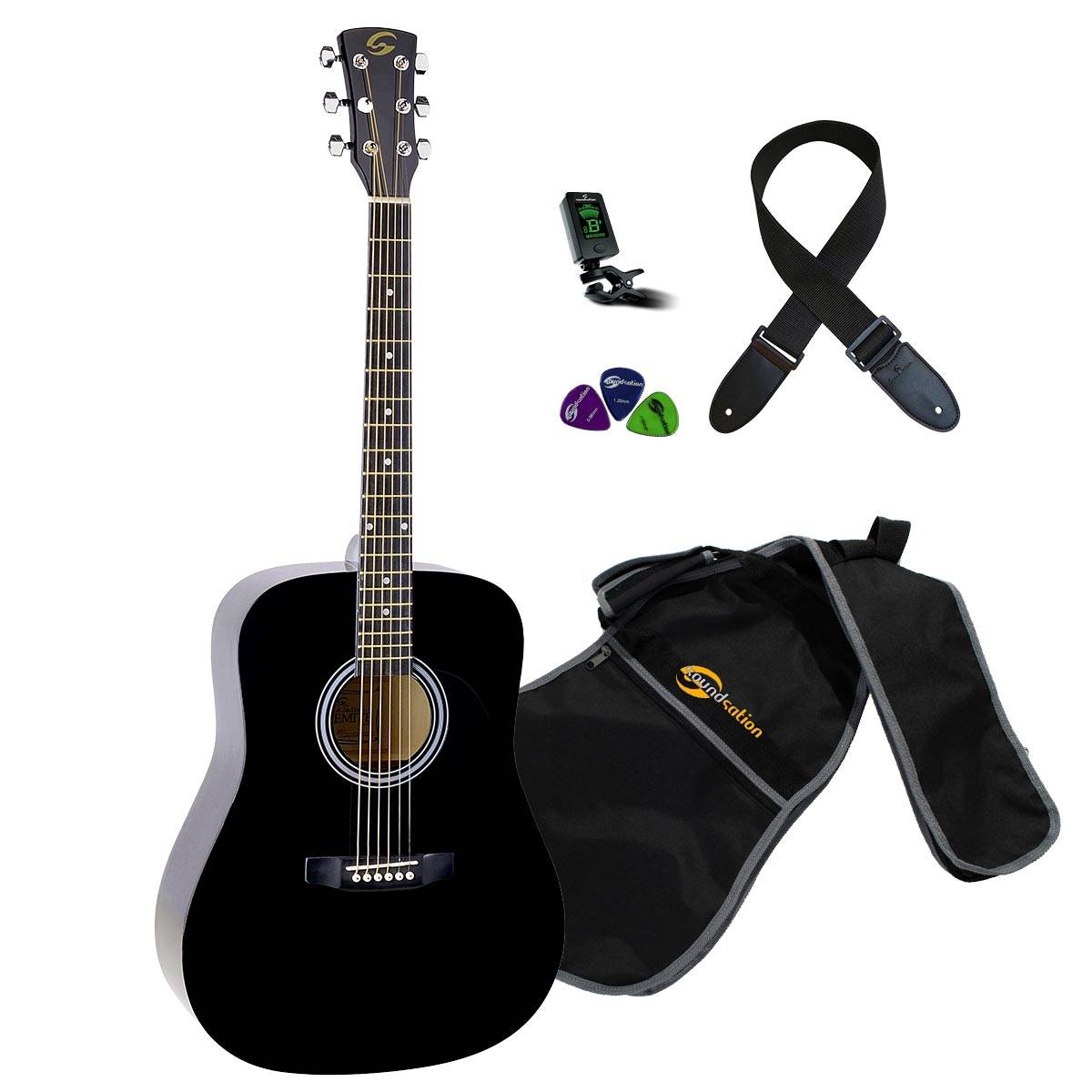 SOUNDSATION Yosemite Black Acoustic Guitar Set