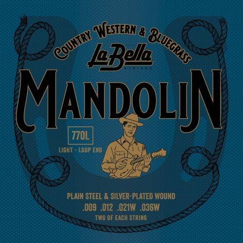 La Bella 770L Light Tension, Silver Plated Loop End 009-036 Mandolin String Set