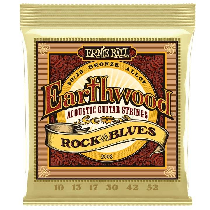 Ernie Ball 2008 Earthwood 80/20 Bronze Rock and Blues  010-052 Acoustic Guitar 6-String Set