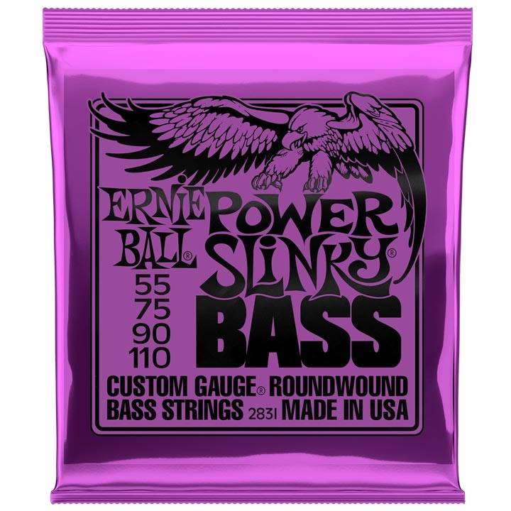Ernie Ball 2831 Nickel Wound Power Slinky 055-110 Electric Bass Guitar 4-String Set