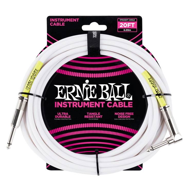 Ernie Ball 6047 Classic Straight/Angled Mono White 6.00m