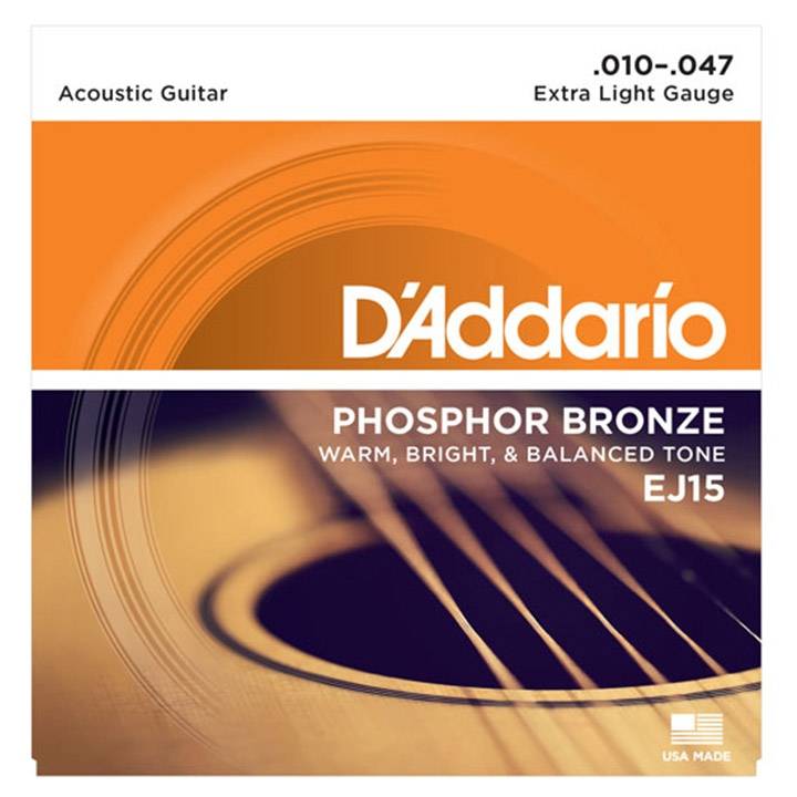 D'Addario EJ15 Phosphor Bronze 010-047 Acoustic Guitar 6-String Set