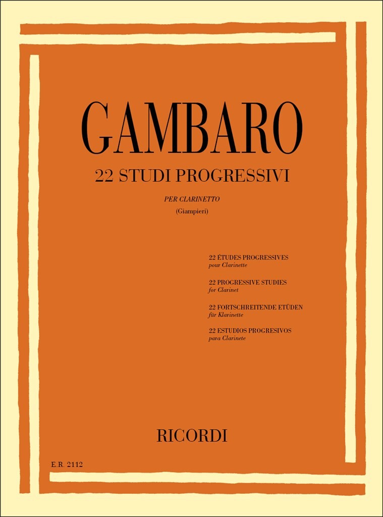Gambaro - 22 Studi Progressivi Per Clarinetto (Giampieri)