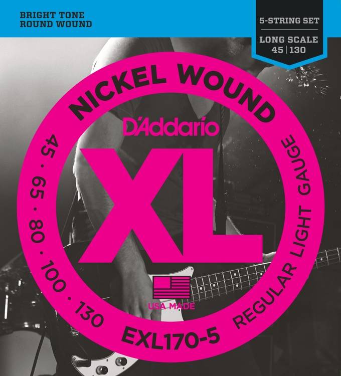 D'Addario EXL170-5 Nickel Wound 045-130