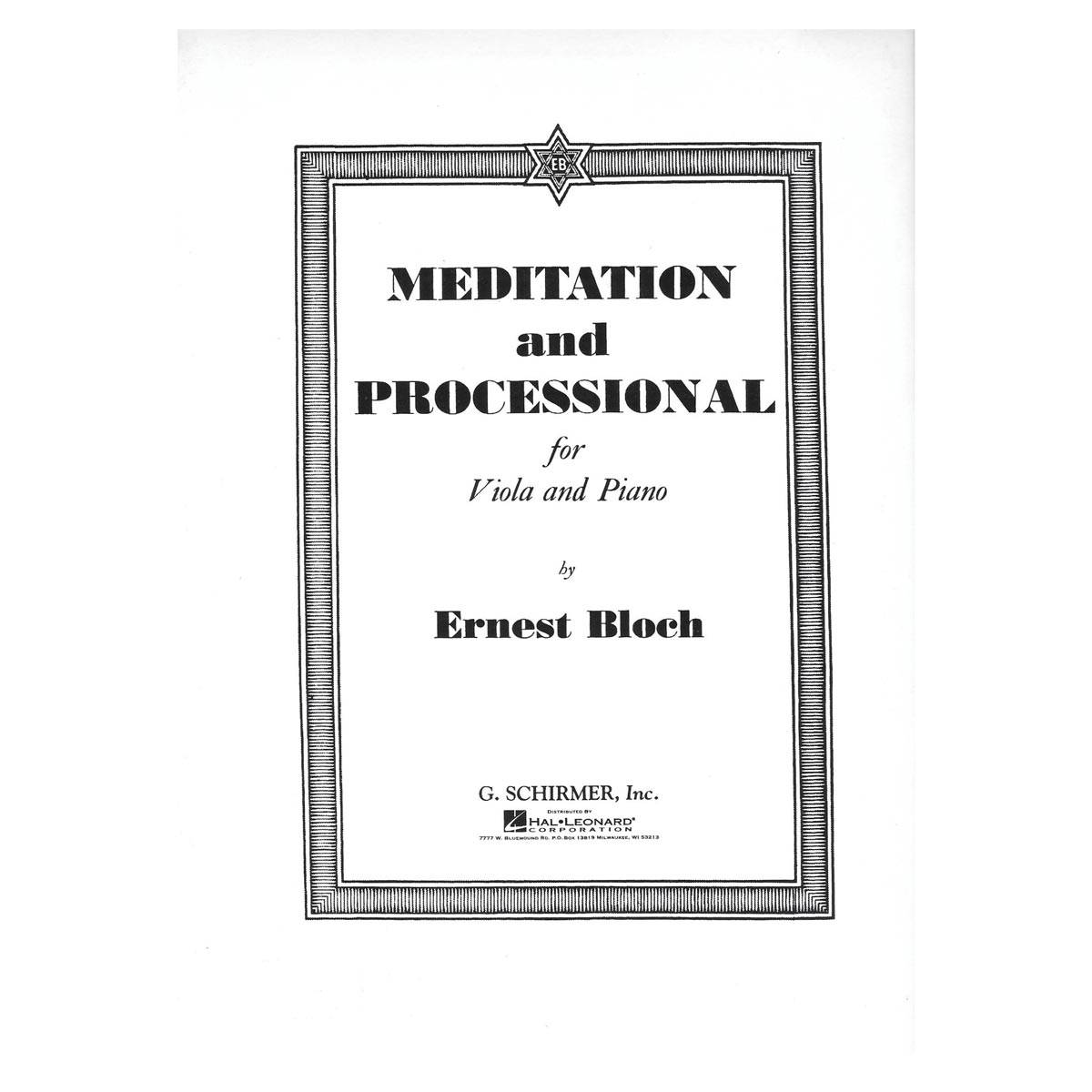 Bloch - Meditation and Processional For Viola & Piano
