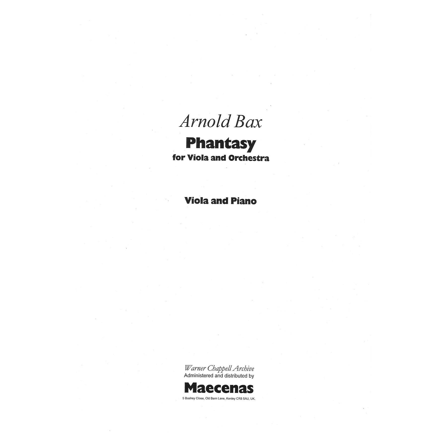Bax - Phantasy For Viola & Piano