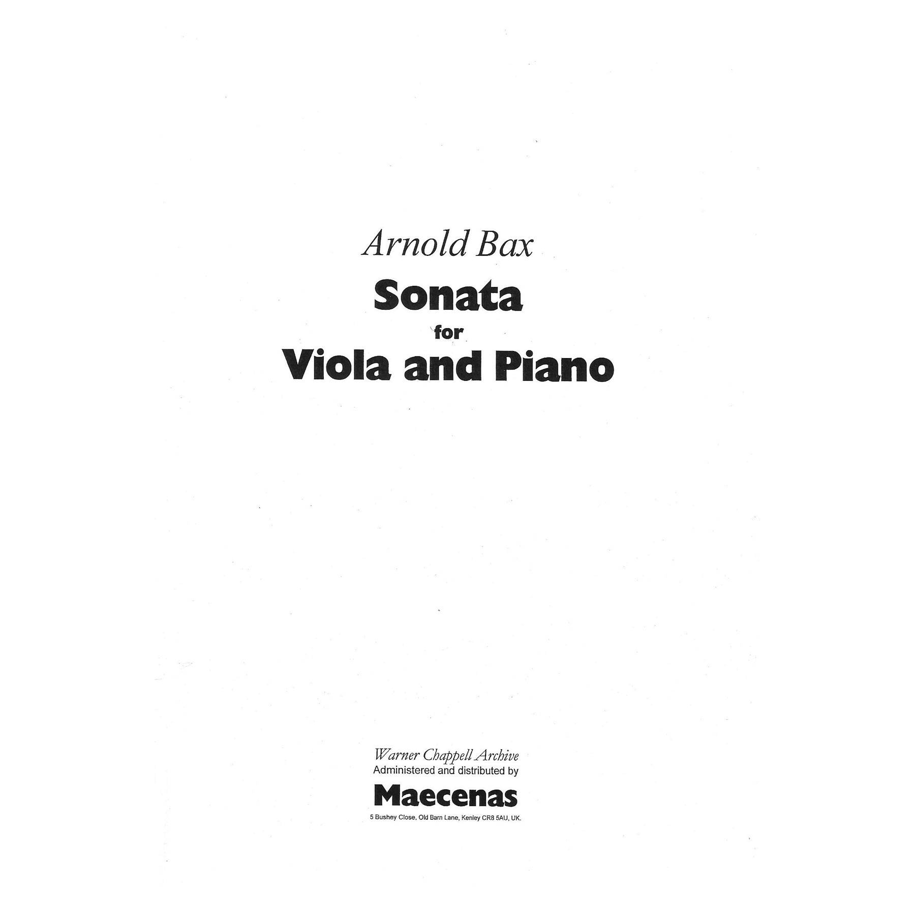 Bax - Sonata For Viola & Piano