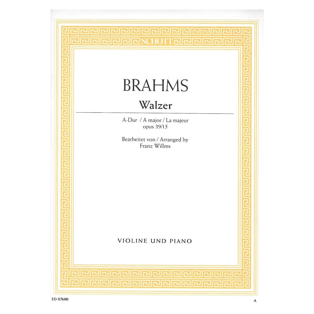 Brahms - Walzer In A Major Op.39/15