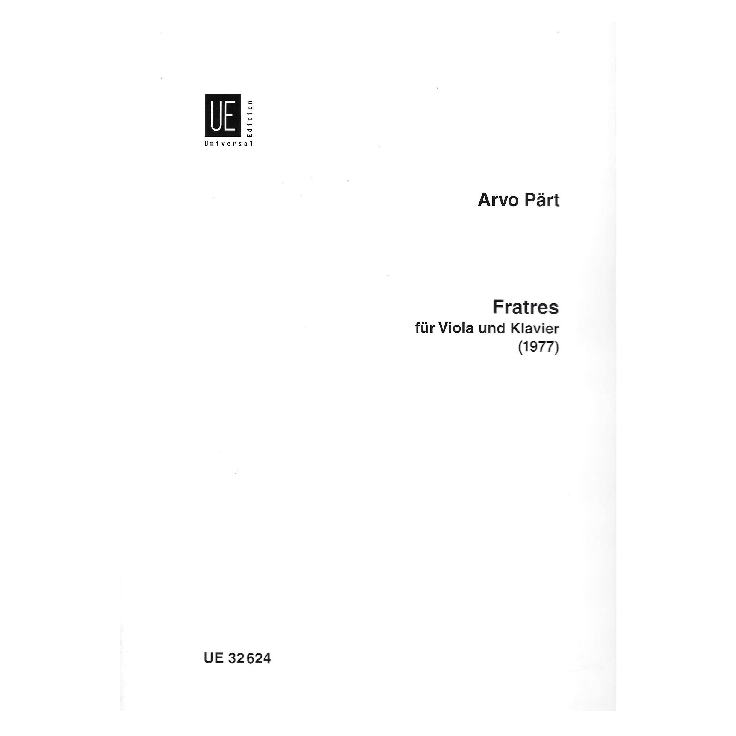 Paert - Fratres for Viola & Piano