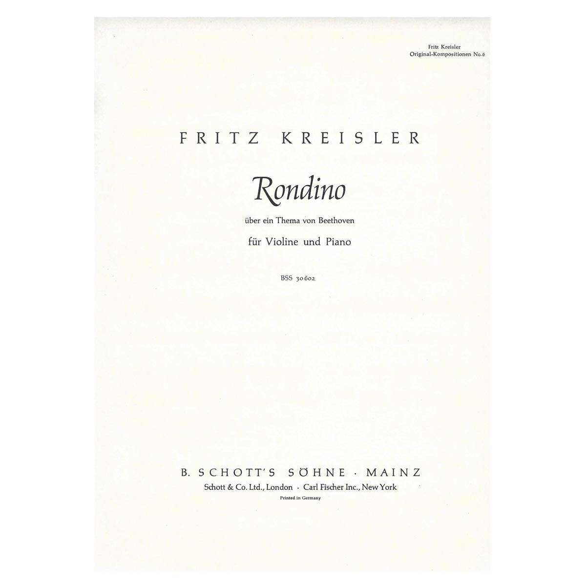 Kreisler - Rondino On A Theme Of Beethoven