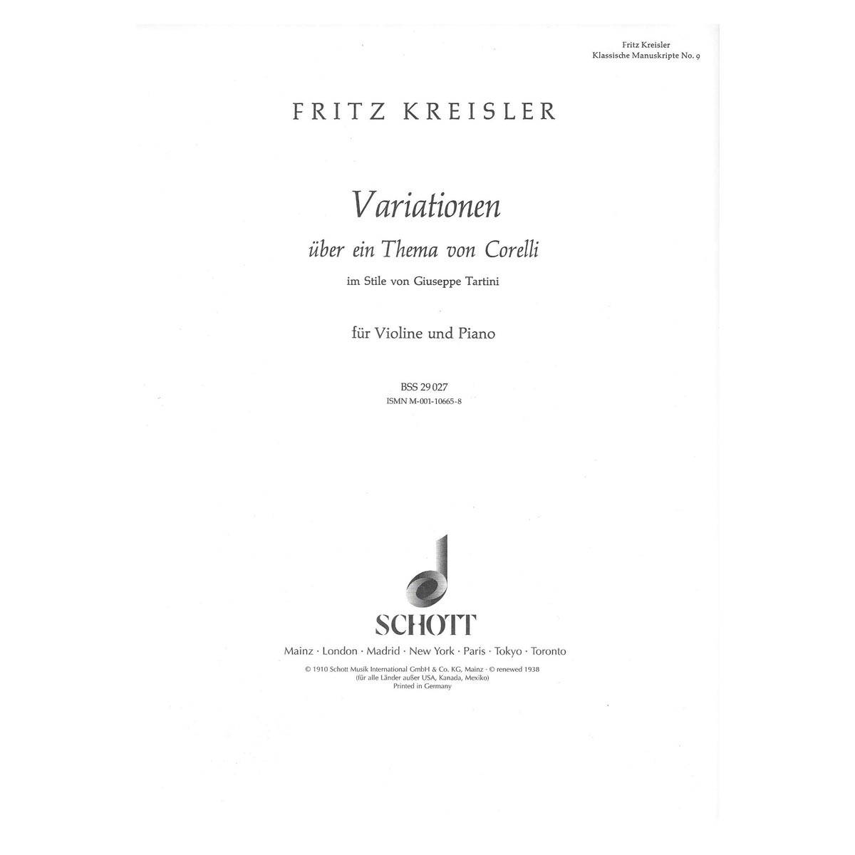 Kreisler - Variations On A Theme by Corelli in F Major